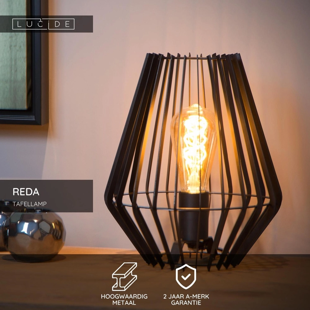 Tischlampe Reda Schwarz Lucide 5411212782496