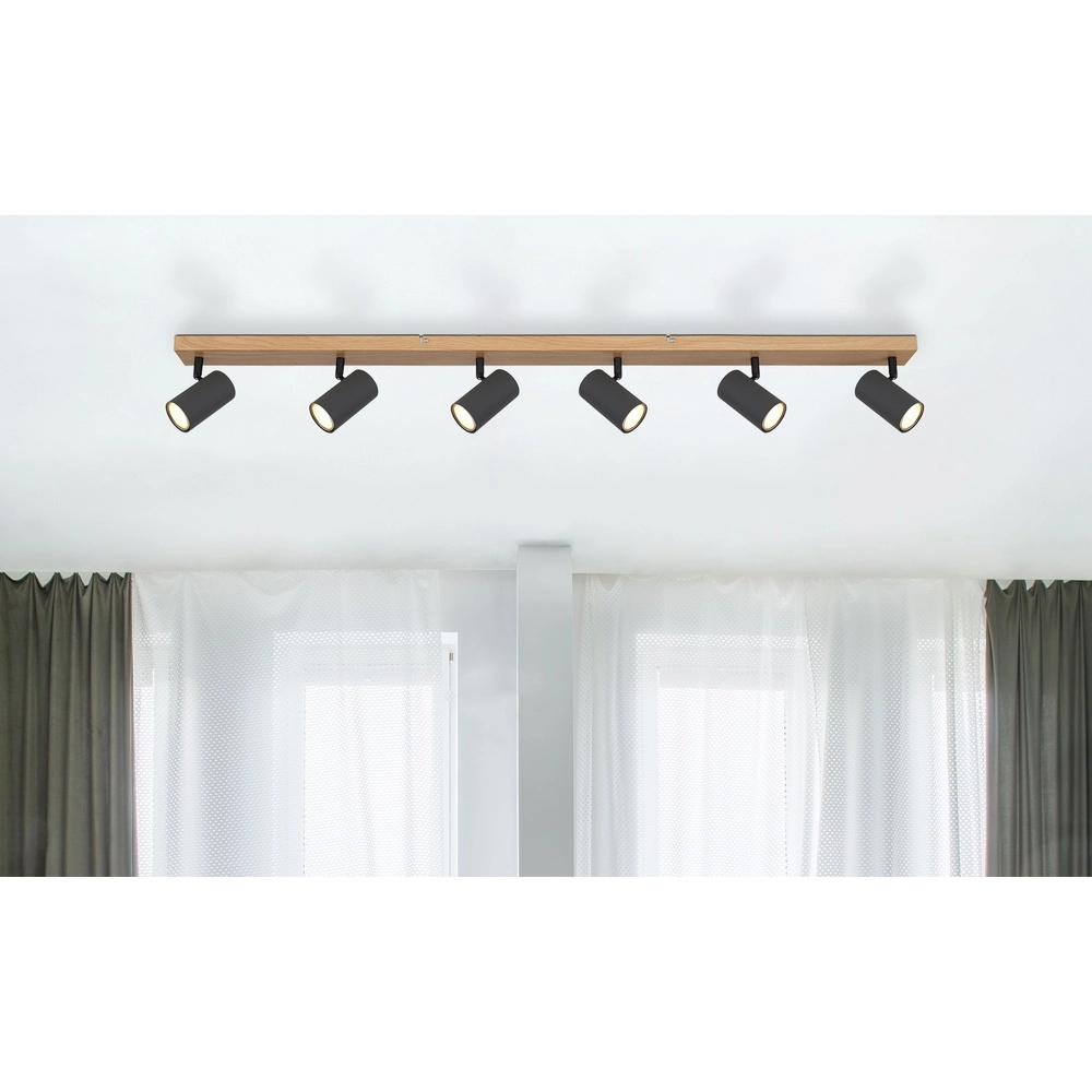 Deckenlampe 6-Licht Robby Holz Globo 9007371436590