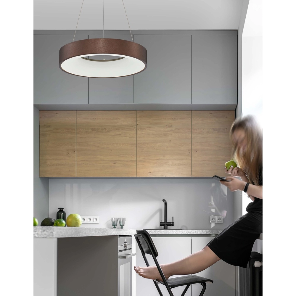 Pendelleuchte Rando Thin kaffeebraun Ø 38cm