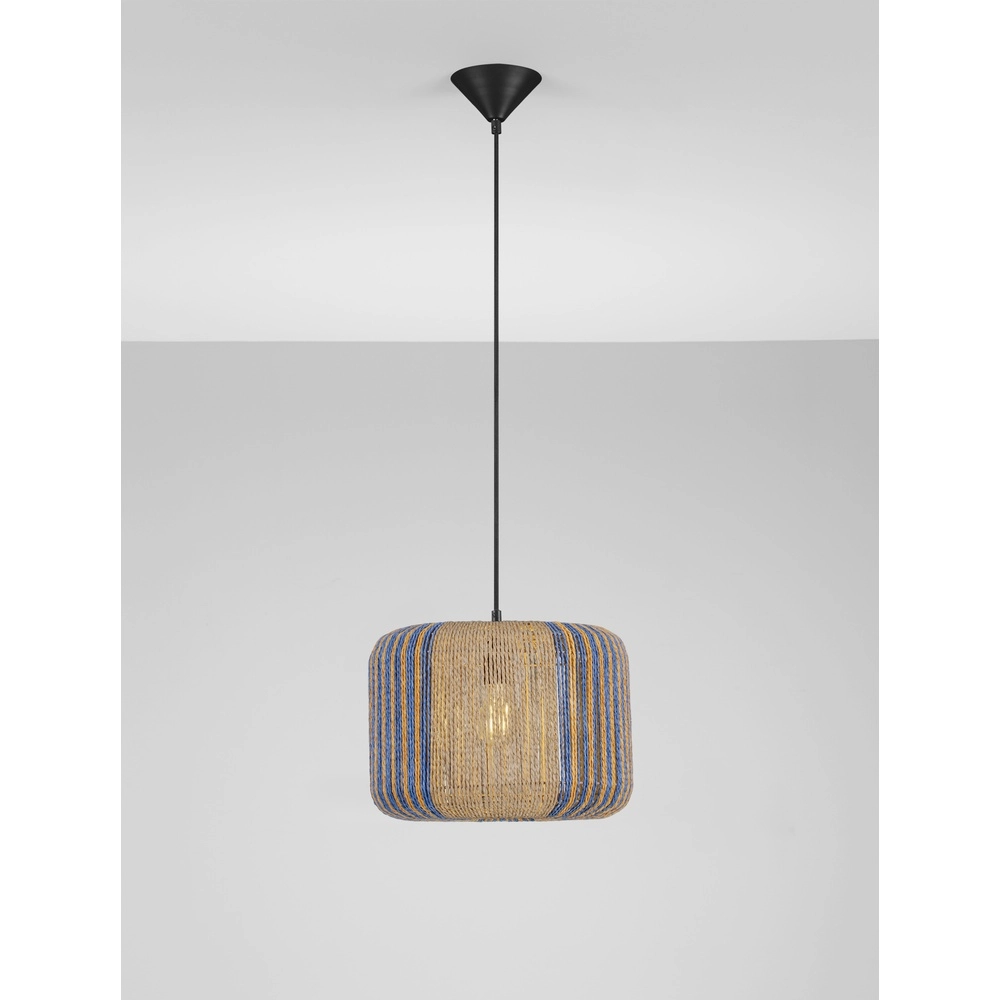 Pendelleuchte Abby Ø 33cm braun mit blau Lyora 5212017477330