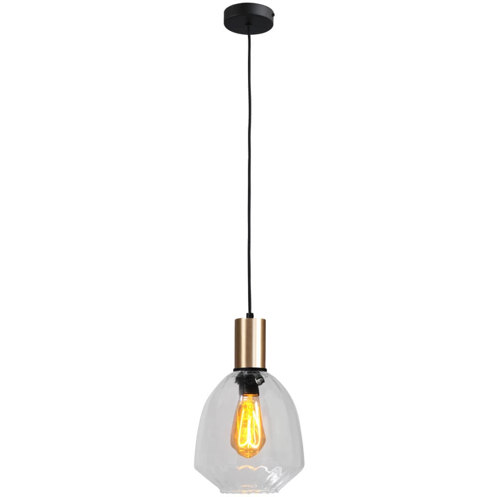 Hängelampe Gold Porto mit Nicolette Klarglas - Ø 20cm Masterlight 8718121269245