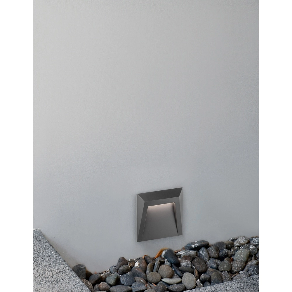 Quadratische Wandleuchte Luton 12,5cm grau