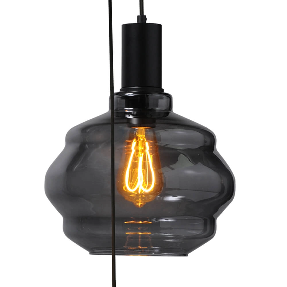 5-flammige Loft-Hängelampe - Schwarz - Porto mit verschiedenen Gläsern Masterlight 8718121271248