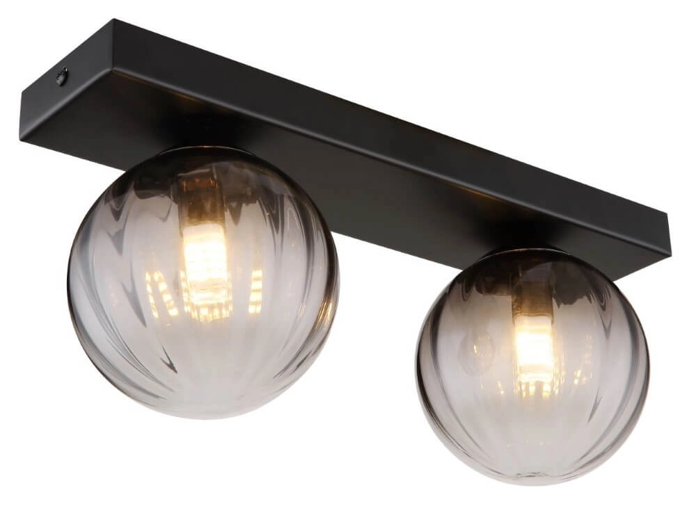 2-flammige Deckenleuchte Dallerta Rauchglas