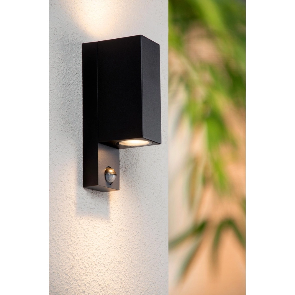 Design-Wandspot Zaro Up & Down Schwarz mit Sensor Lucide 5411212690180