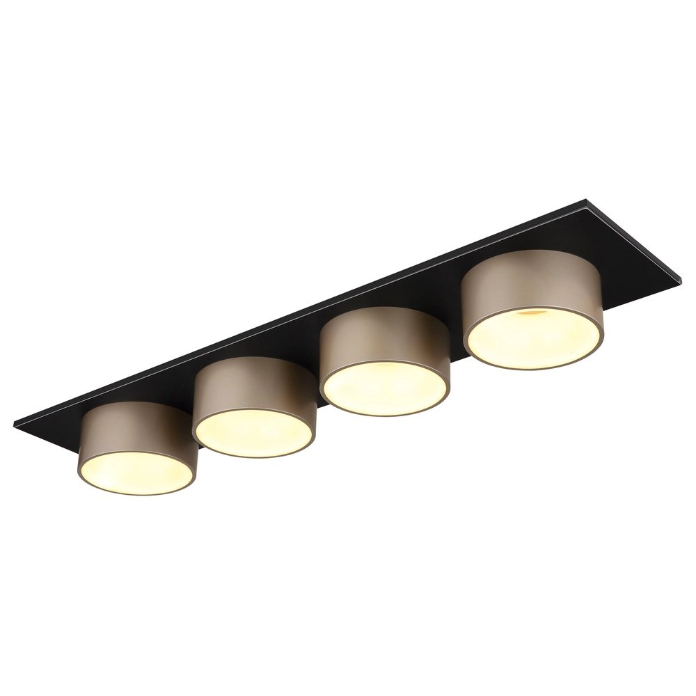 4-Licht Deckenlampe Raymond schwarz mit Champagner
