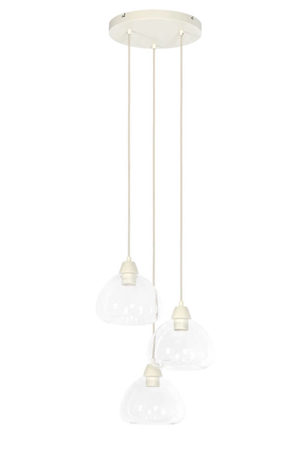 3-flammige Pendelleuchte Bisho cremefarbenes Design Ø 30cm Light & Living 8717807743307