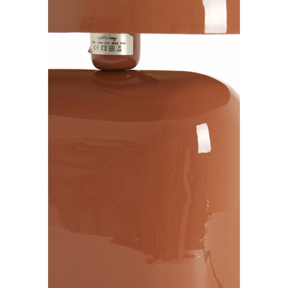 Tischlampe Todd Oval – glänzend dunkelorange Light & Living 8717807818951