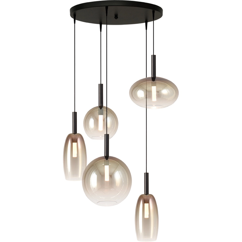 5L Vide Pendellampe Lido Ball mit goldverblasstem Glas Masterlight 8718121335551