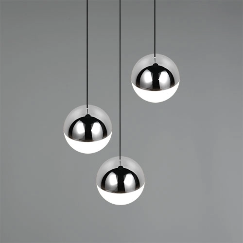 3-Licht Pendellampe Senta Rundchrom Trio 4017807685824
