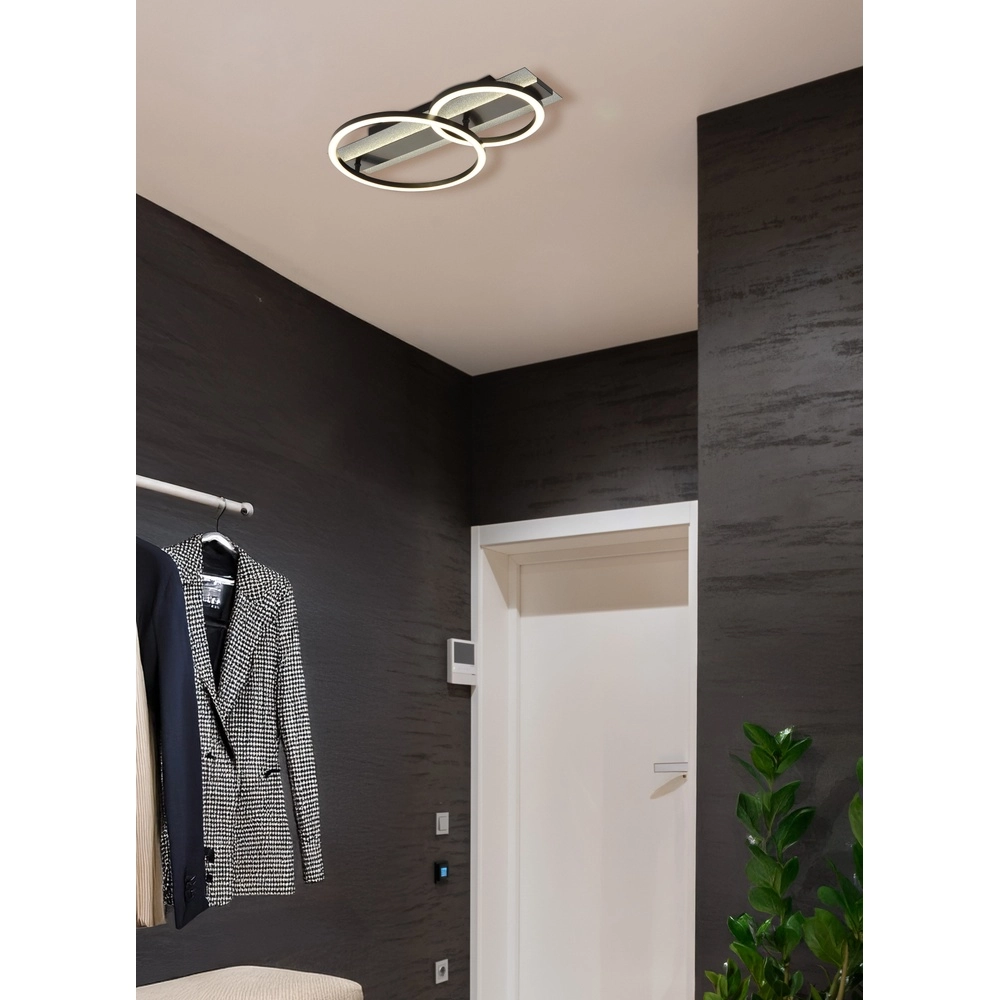 Schwarze Deckenlampe Norberto 2 Ringe Globo 9007371566839