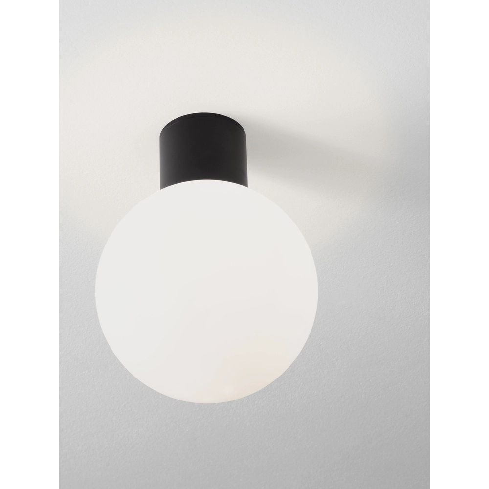 Deckenlampe Spix anthrazit mit weißem konvexem Glas Lyora 5212017476432