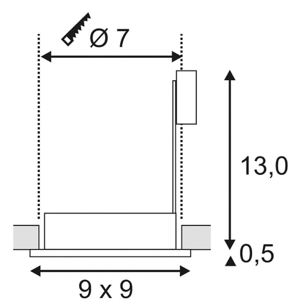 Einbaustrahler Dolix Out GU10 Square Für Buiten Titan SLV 4024163194891