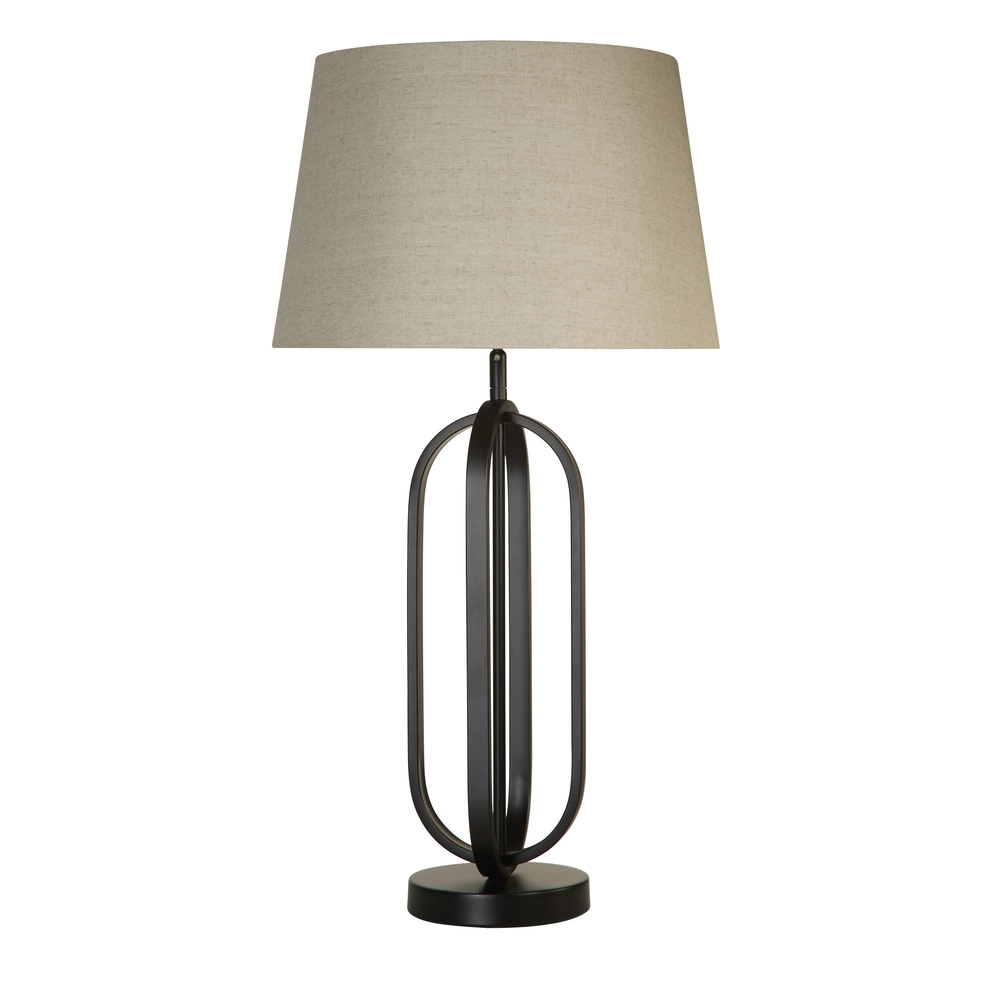 Tischlampe Chic schwarz mit Cremeton