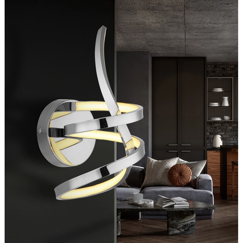 Curl-Wandlampe Iduna Chrom Globo 9007371513420