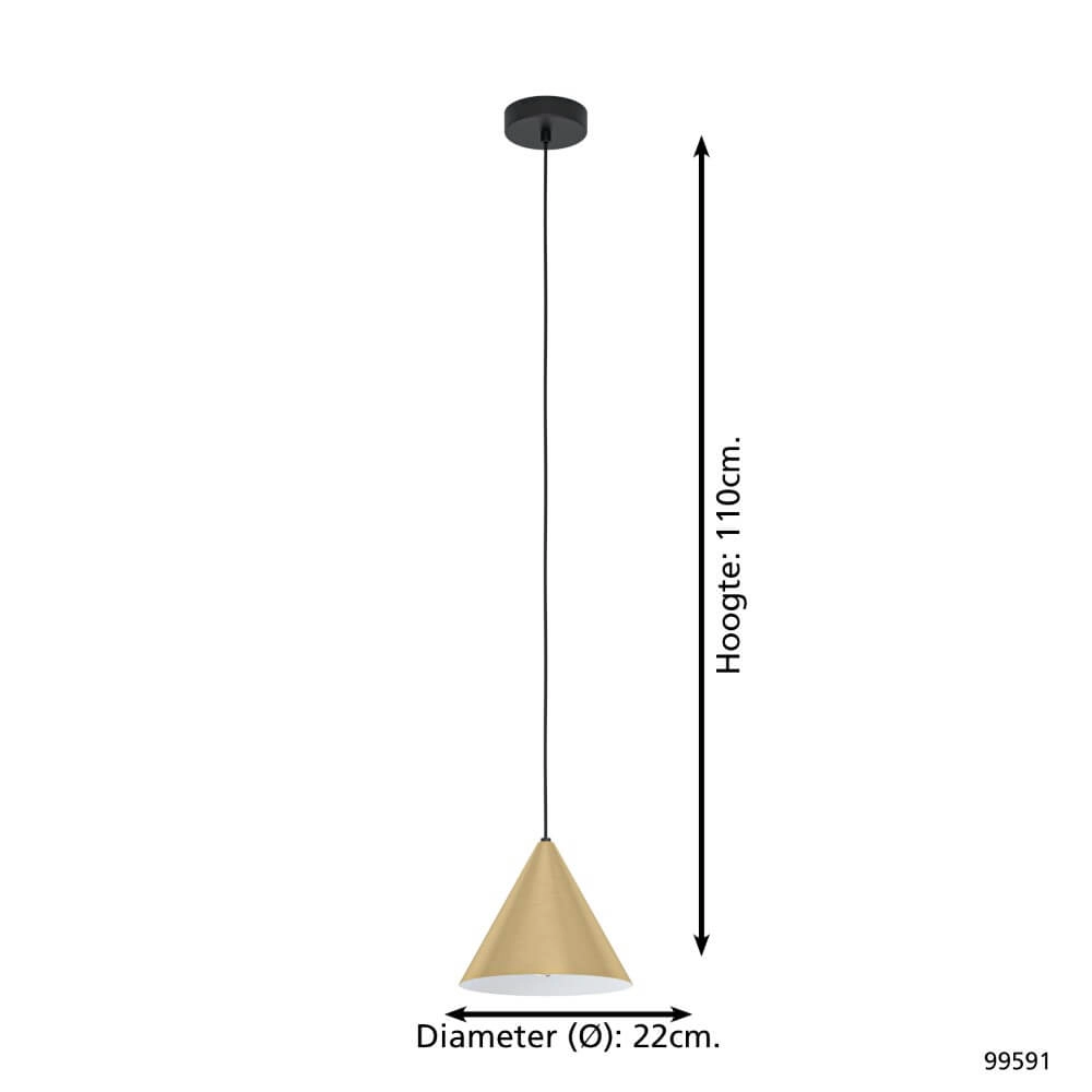 Goldene Hängelampe Narices Ø 22cm Eglo 9002759995911