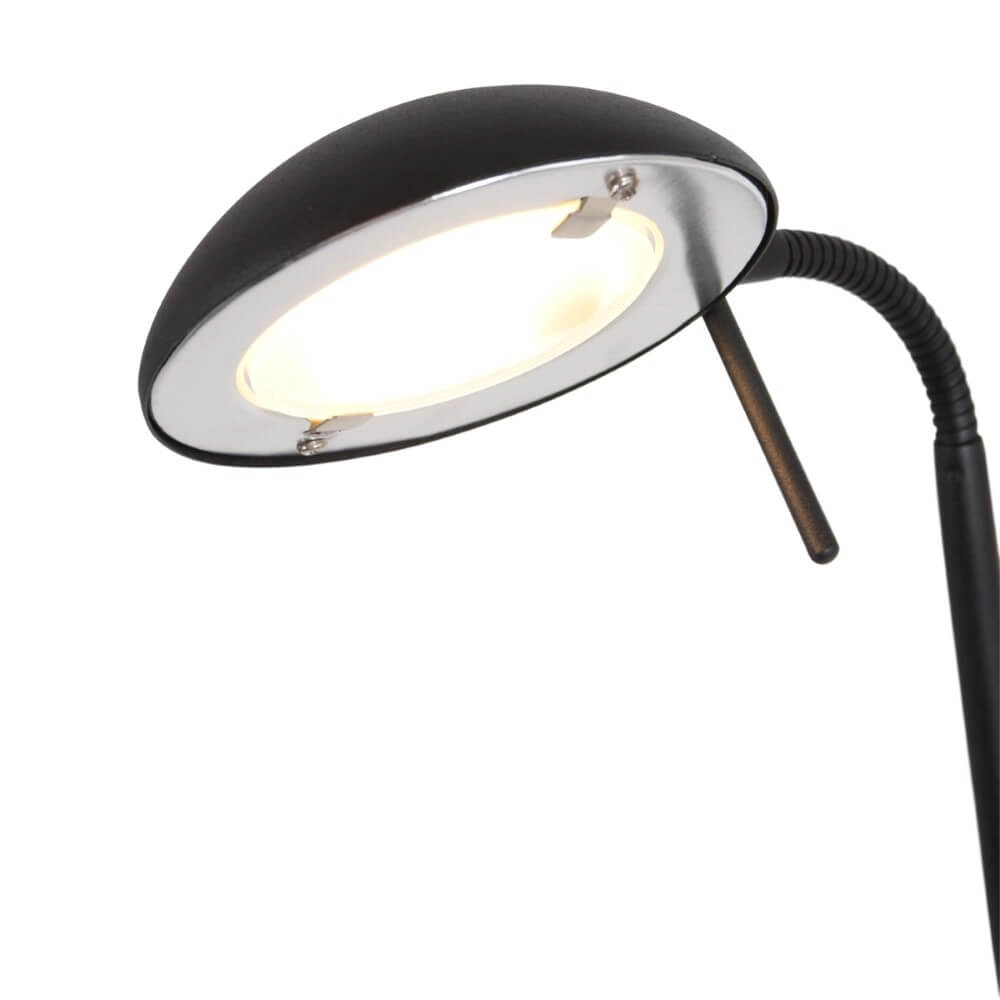 Schwarze Leselampe Biron mit LED Steinhauer 8712746146844
