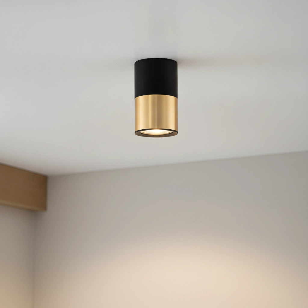 Deckenstrahler Picto 10cm schwarz mit gold
