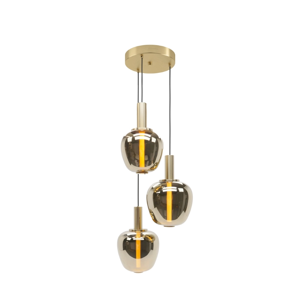 3-Licht Pendellampe Fruitera gold Ø 45 cm