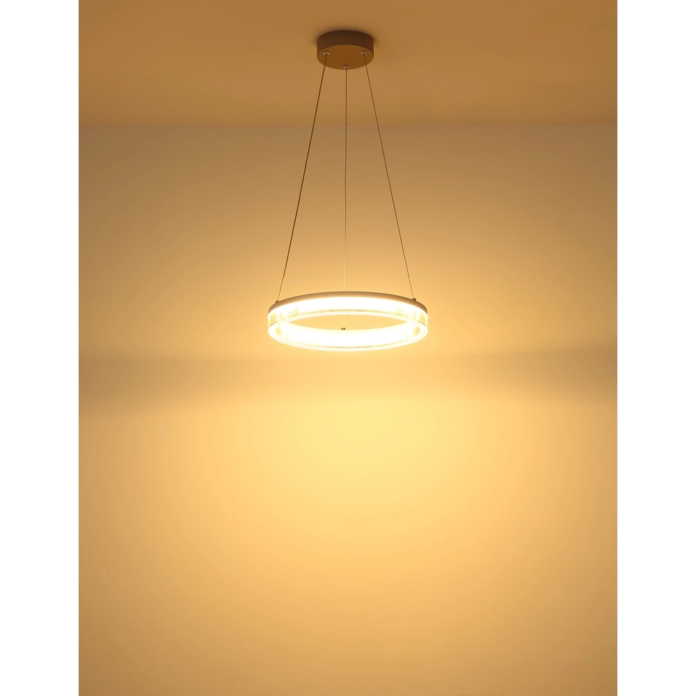 Moderne Pendelleuchte Zara sandbraun Ø 33cm Globo 9007371570072