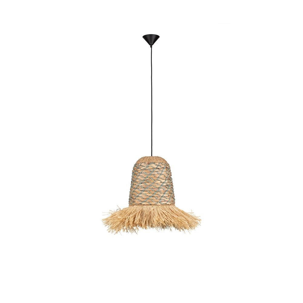 Stroh-Lampe Sorello Blau mit Braun Lyora 5212017477422