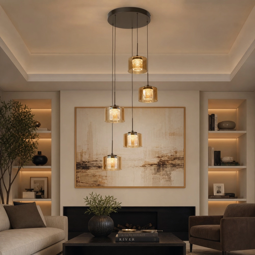 Design-Pendellampe Tumblers 5-Licht Bronze Searchlight 5,05342E+12