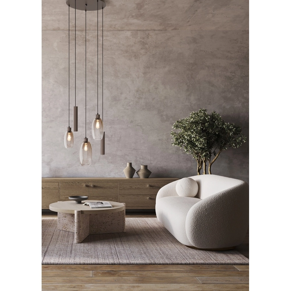 Vide Pendellampe Olive 3x Glas - 2x Lauf - Kakao - Ø50 cm Masterlight 8718121394251