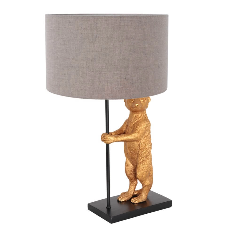 Tischlampe Animaux mit taupefarbener Kapuze