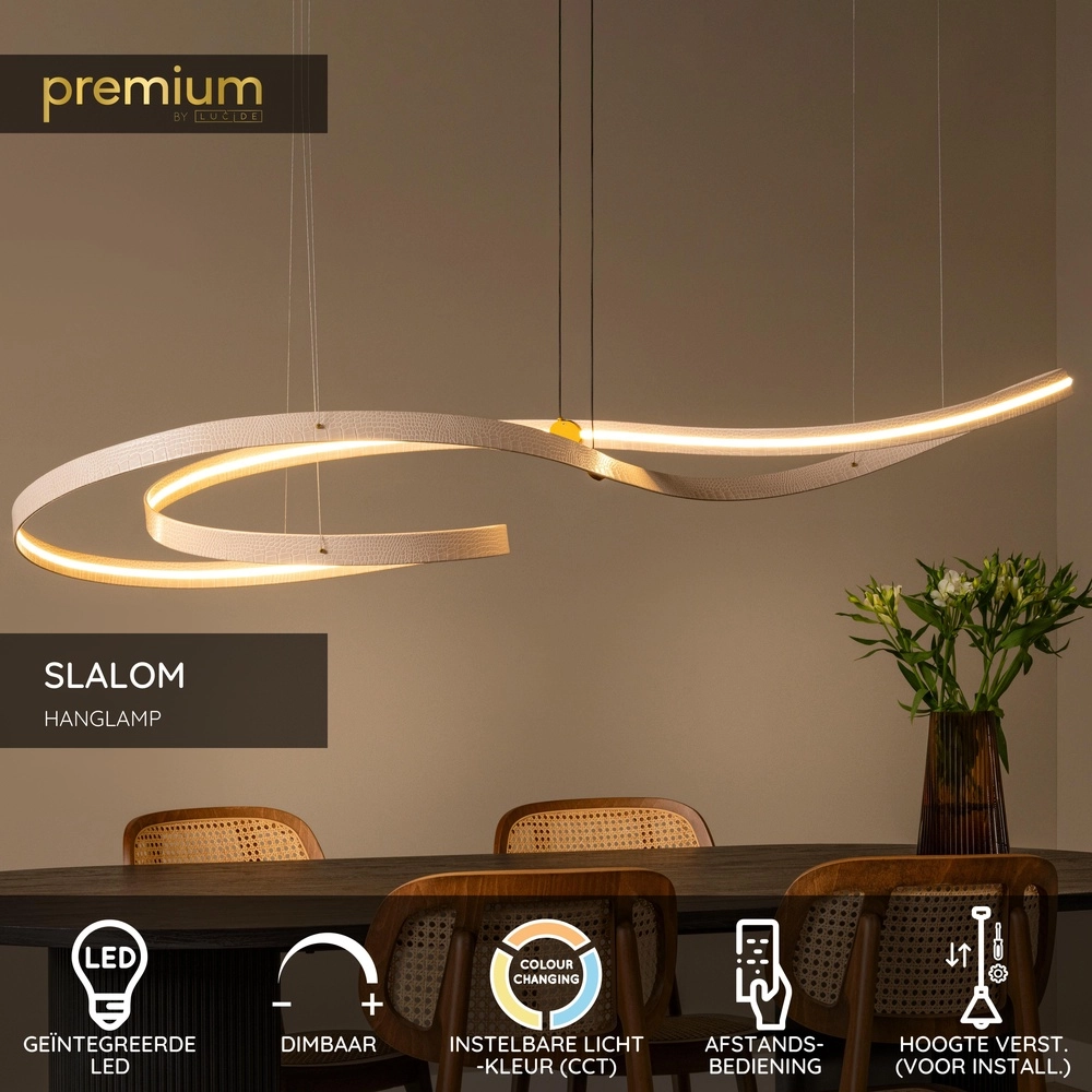 Moderne LED-Pendellampe Slalom Sand mit Wirkung Premium by Lucide 5411212135131