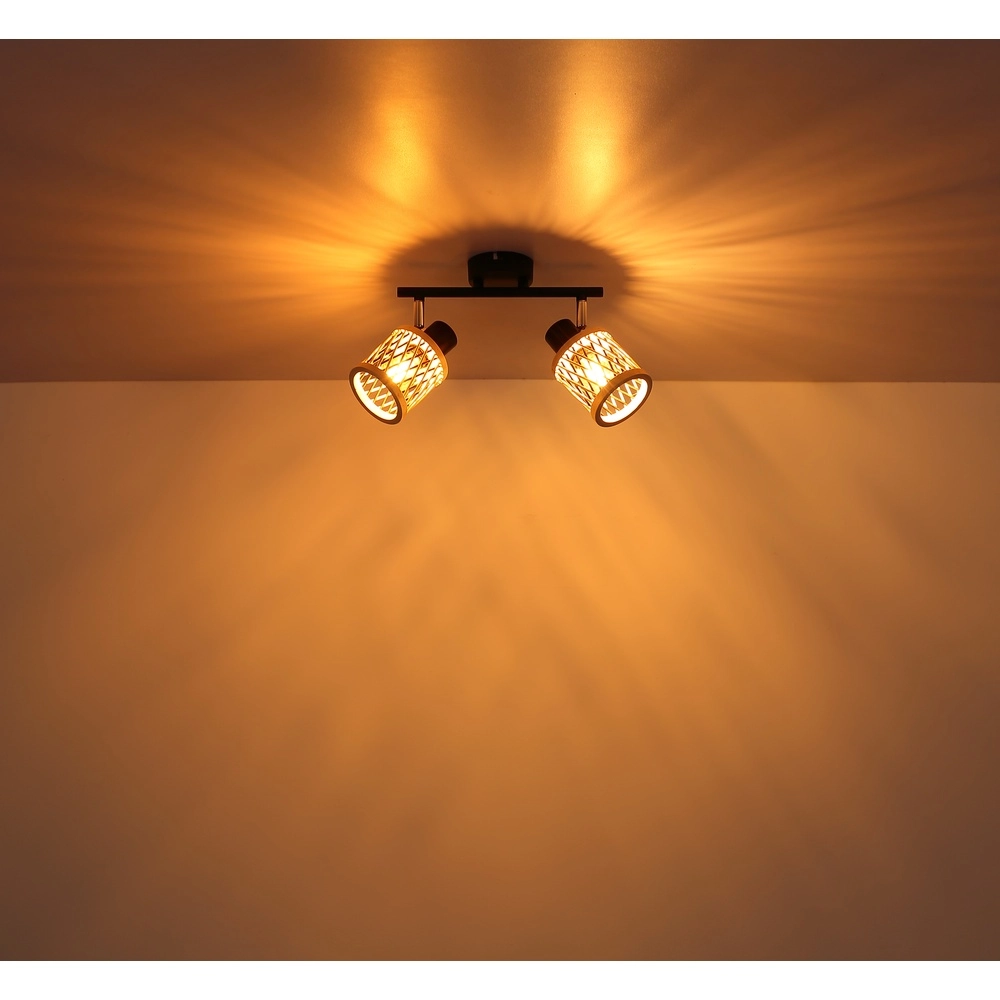 Wandlampe Mali 2-Licht-Schwarz mit Kappen Globo 9007371531714