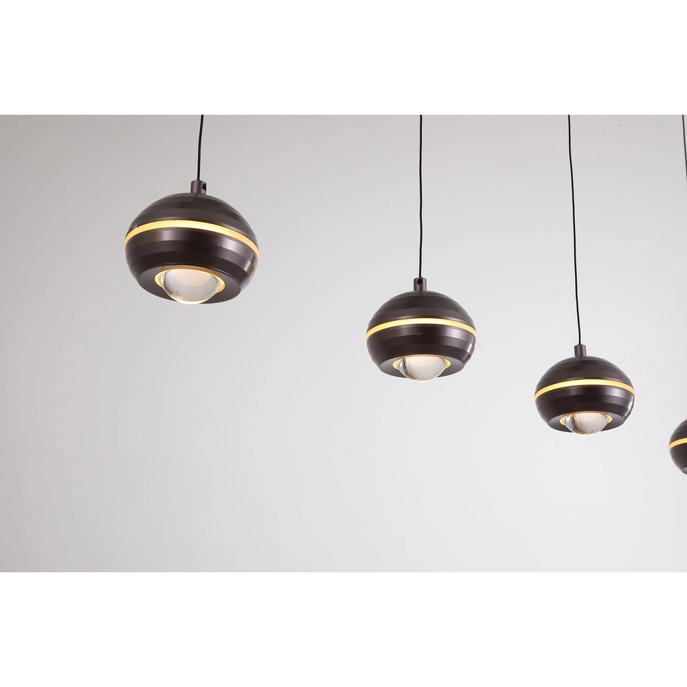 Design-Pendellampe Meteor 5-Licht glattes schwarzes Nickel Searchlight 5,05342E+12