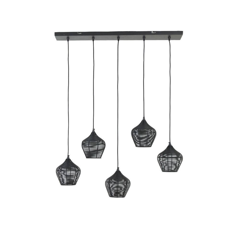 Pendellampe Alvaro 5-Licht Schwarz Light & Living 8717807635619