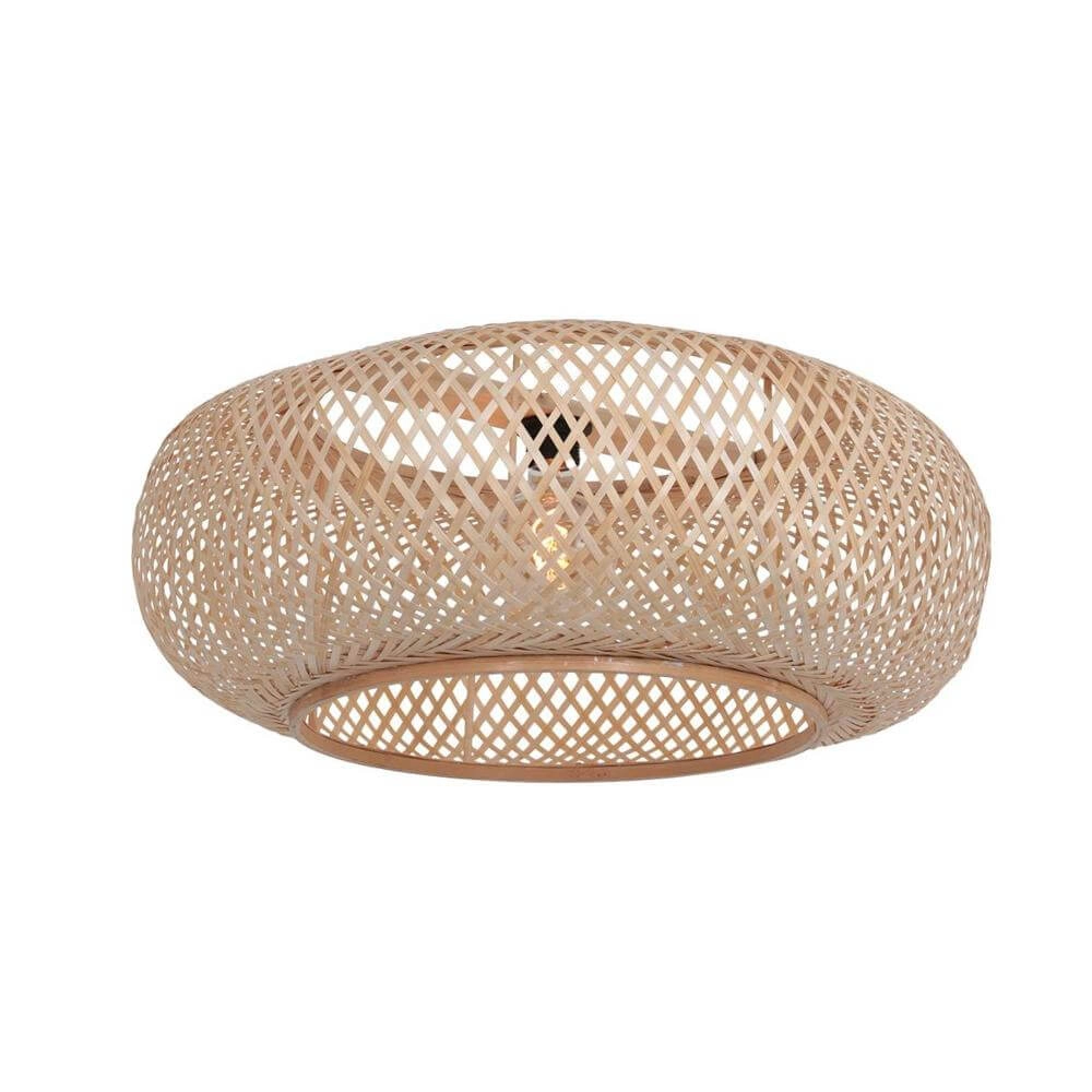 Bogenlampe Sparkled Light Bronze mit Bambusschirm Ø 45cm Steinhauer 8712746179903