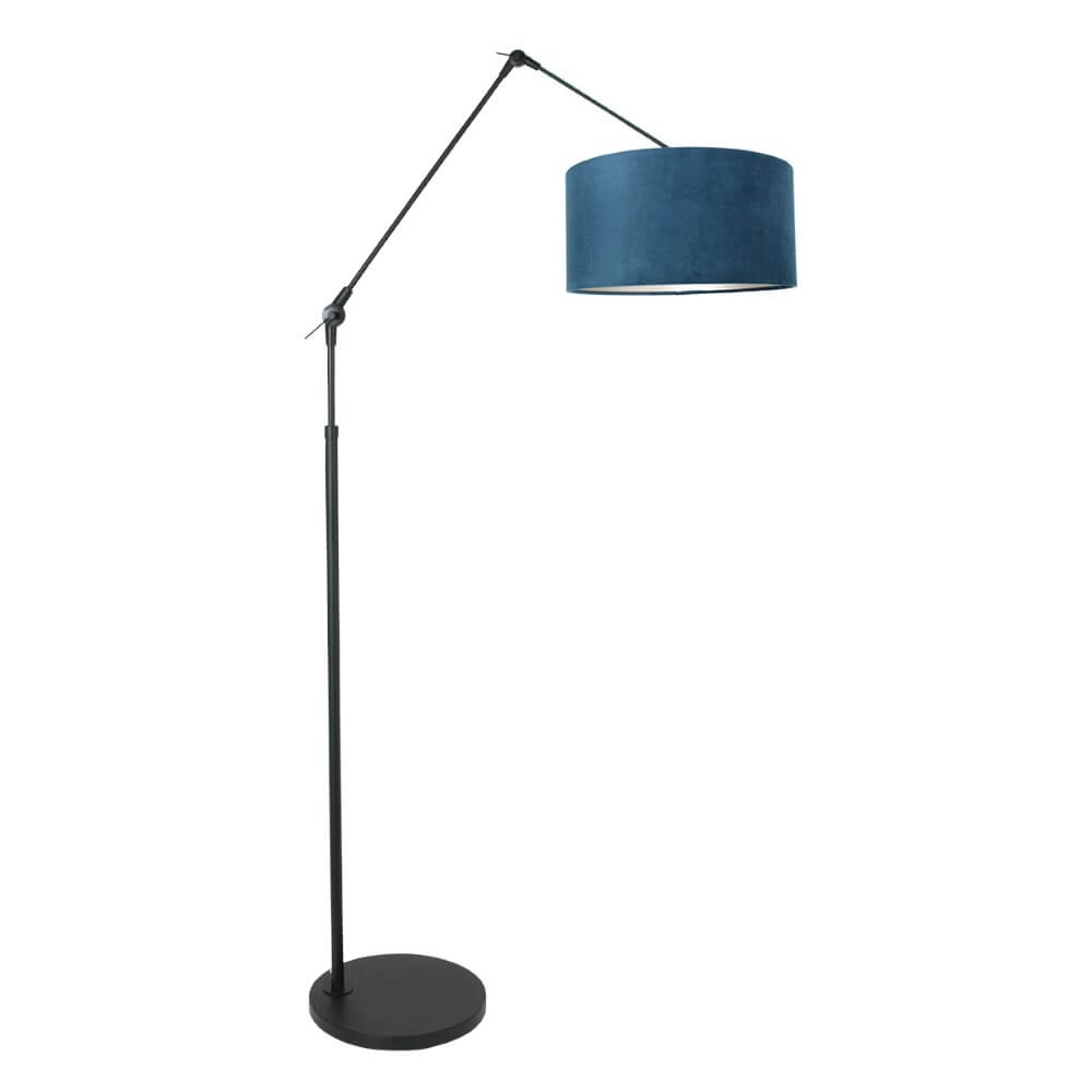 Schwarze Stehlampe Prestige Chic mit blauer Kapuze Steinhauer 8712746147278