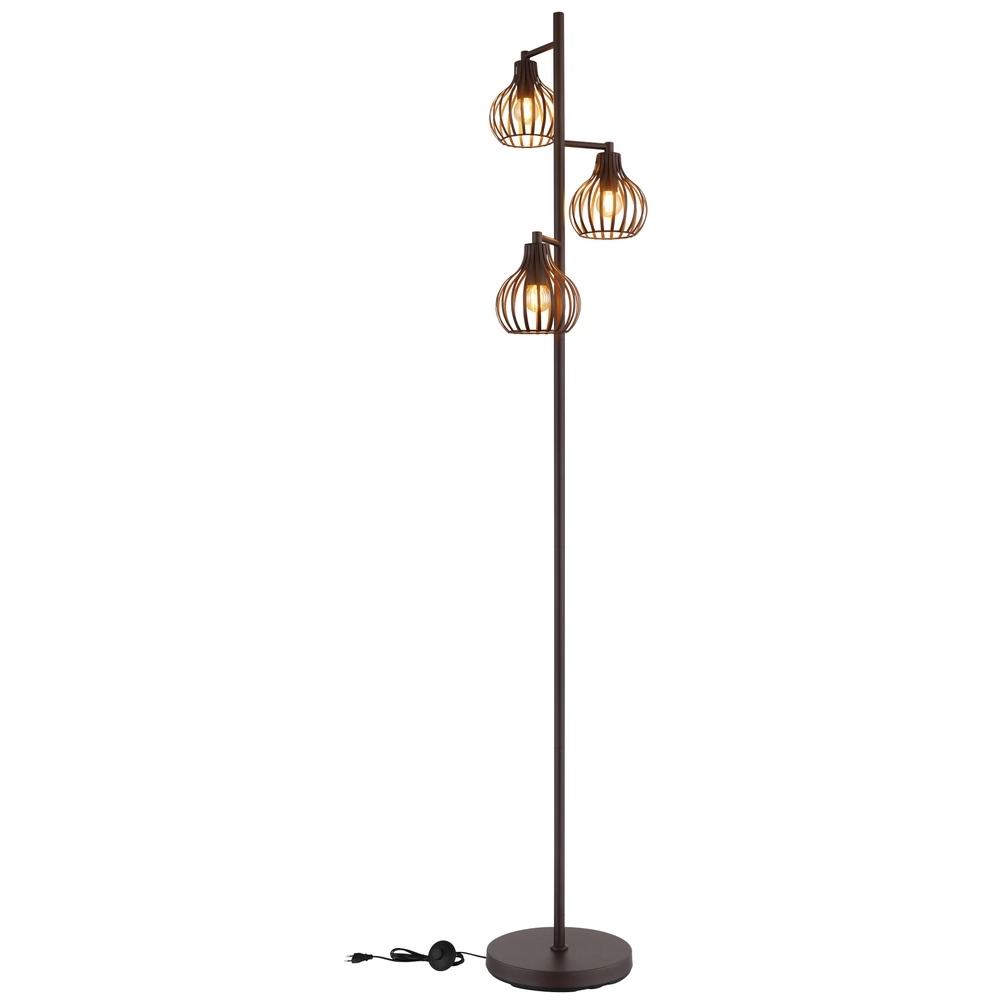 3-Licht Stehlampe Mateo Rostbraun Globo 9007371569236