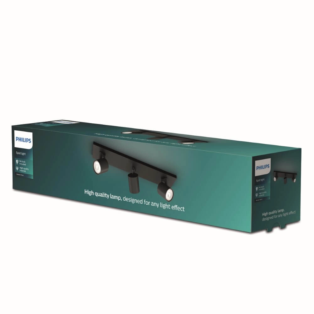 Schwarzer Deckenstrahler Runner 3-flammig Philips 8719514435339