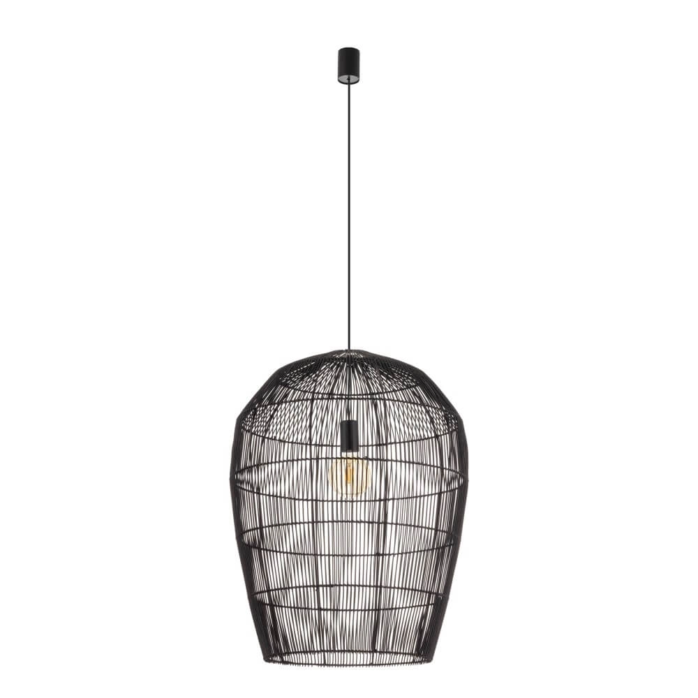 Rattan Pendelleuchte Haiti L Ø 53,5cm schwarz