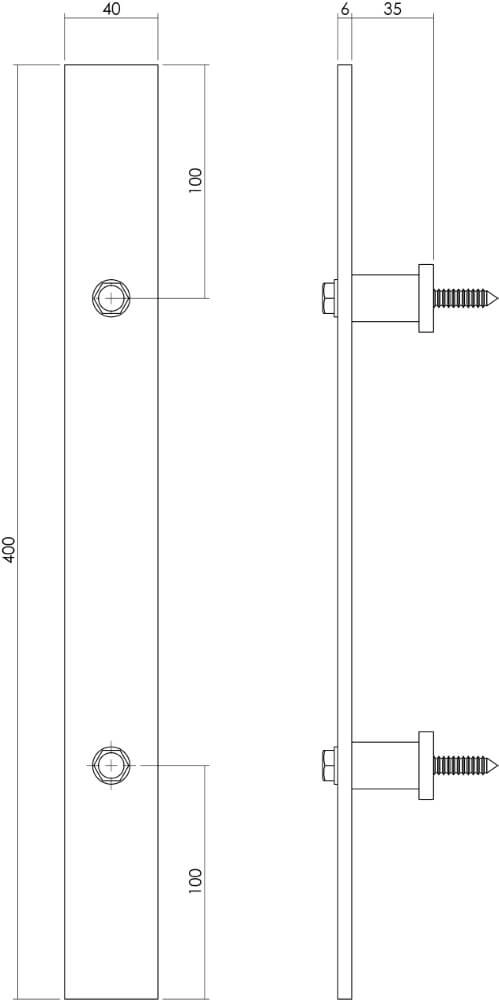 Fester Türgriff Gripon 40x4cm Edelstahl Intersteel 8714186448359