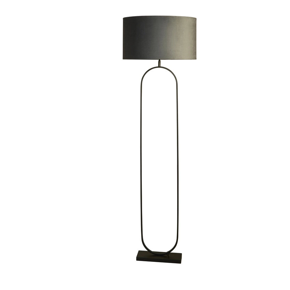 Stehlampe Modish schwarz mit dunkelgrauer Kapuze Searchlight 5053423307541