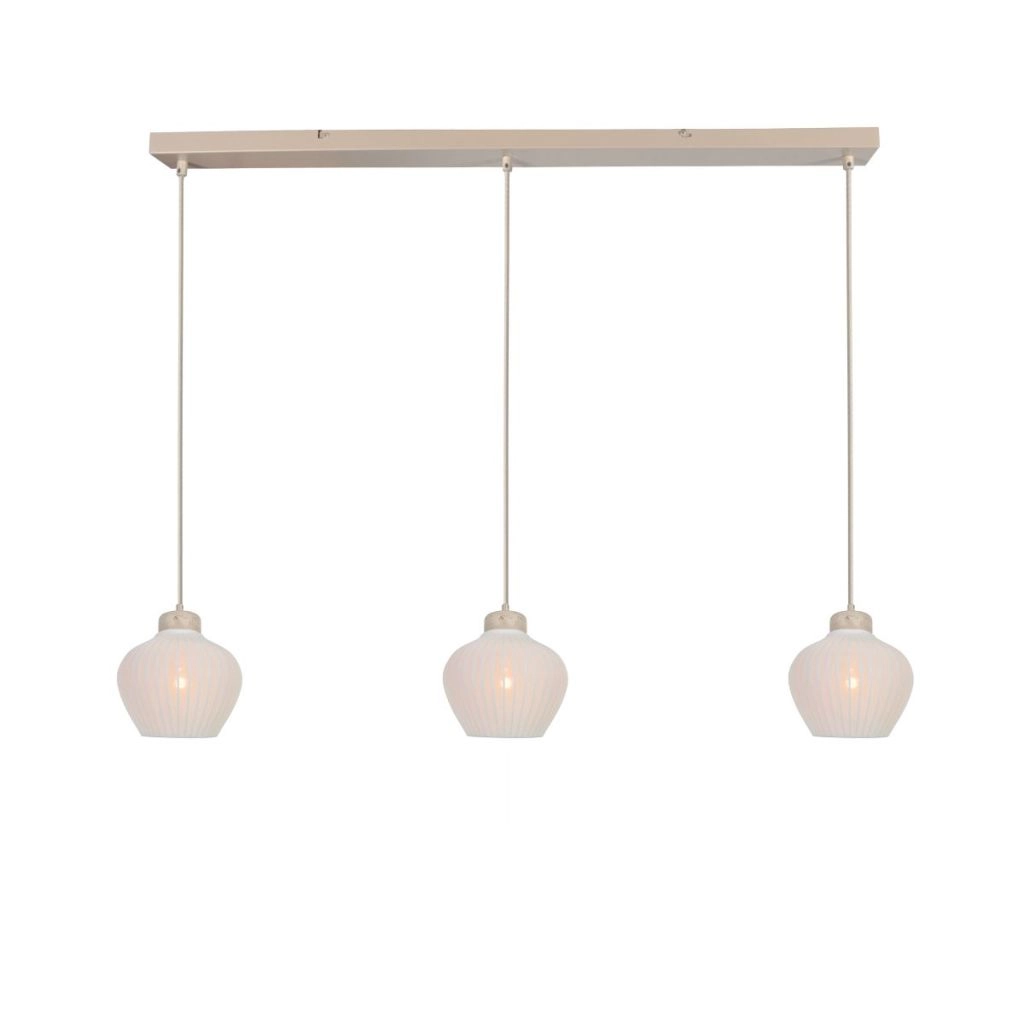 3-Licht Pendellampe Travino Sandbraun