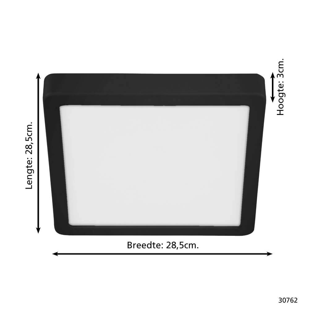 Quadratische Deckenleuchte Fueva 5 4000K Schwarz Eglo 9002759307622