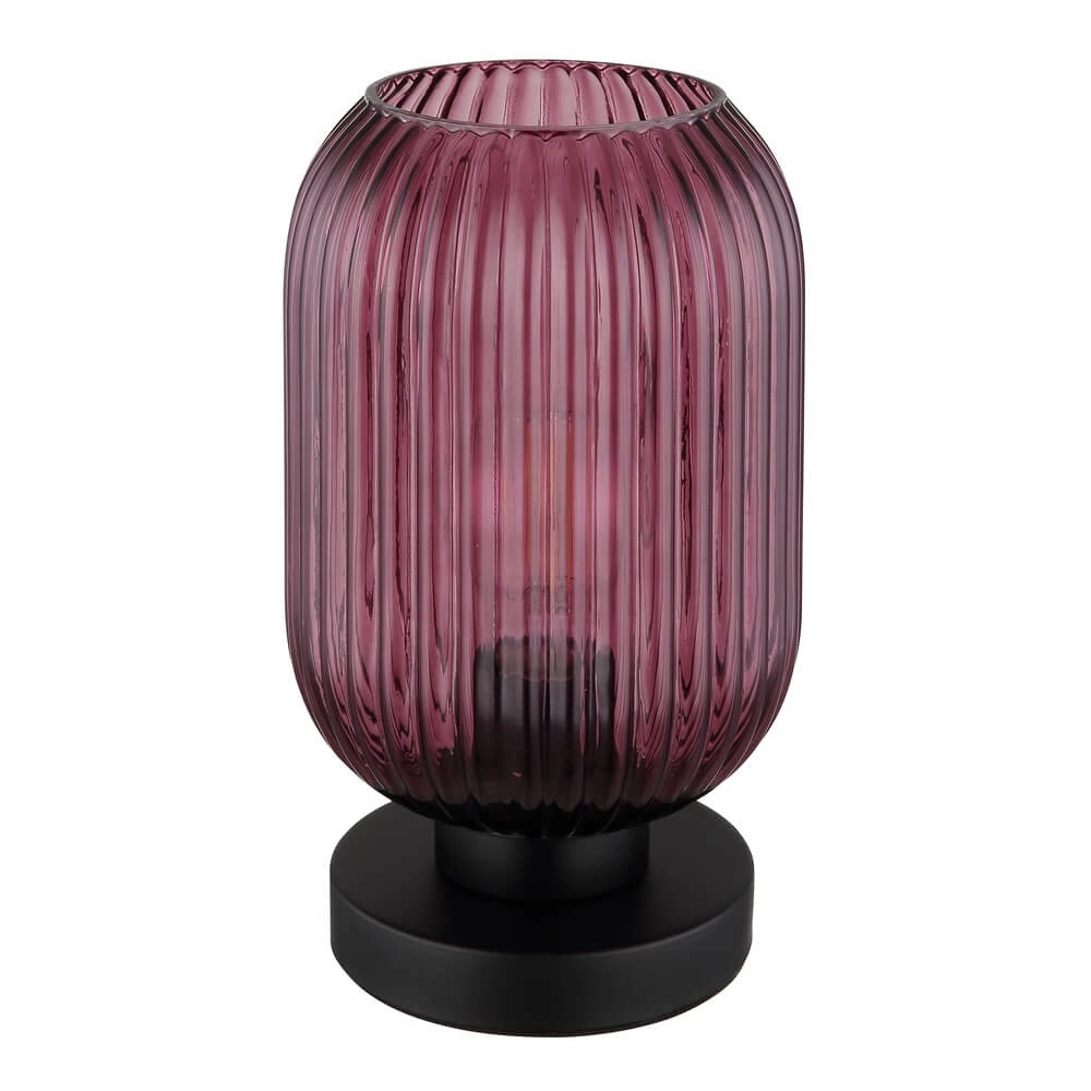 Runde Tischleuchte Normy rotes Glas Ø 14cm Globo 9007371450299