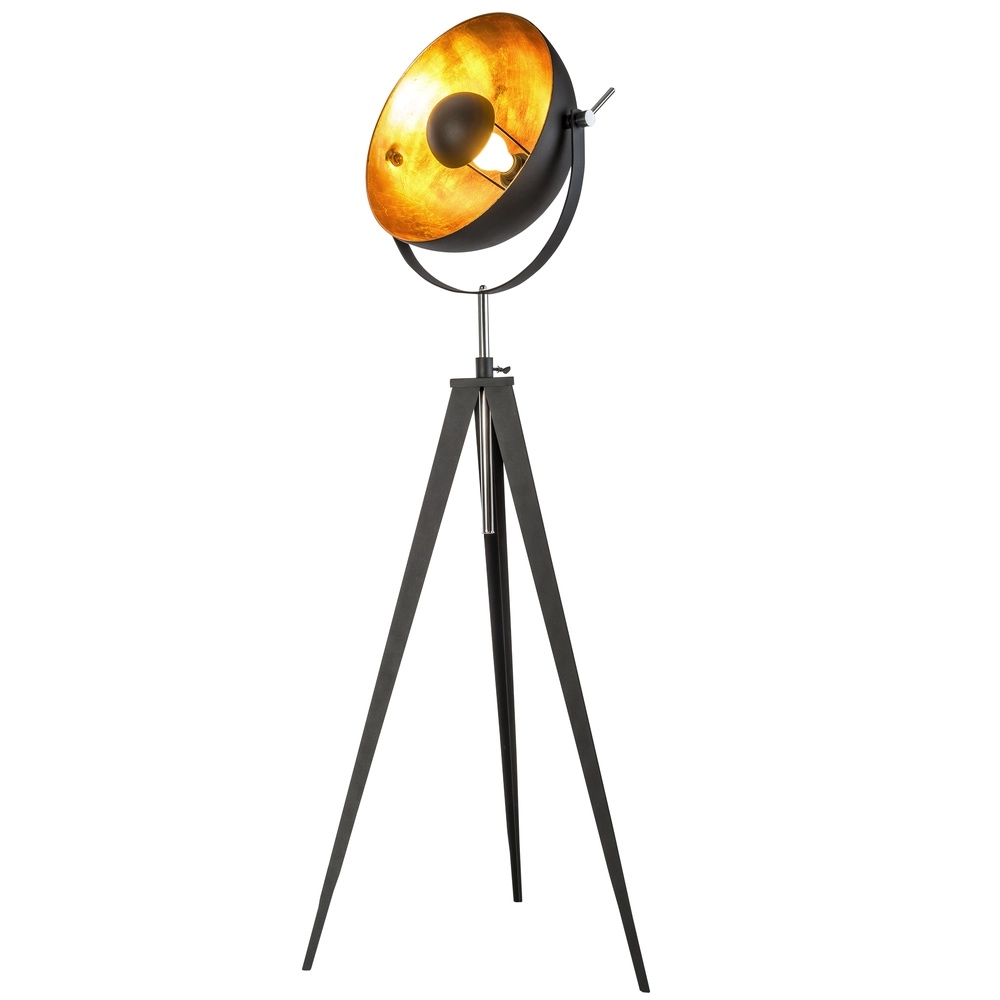 Industrie-Stativ-Stehlampe Bowy Schwarz