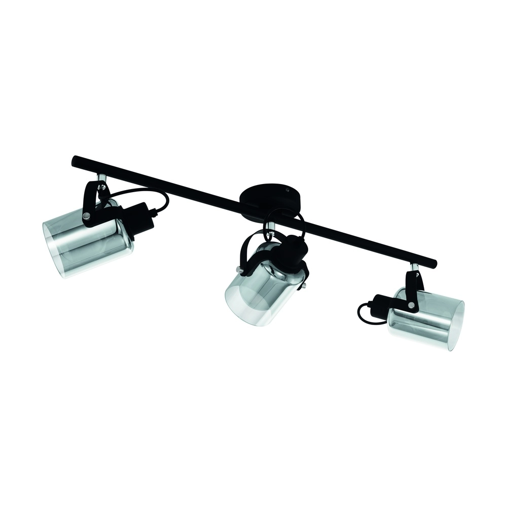 Deckenlampe Berregas 3-Licht Schwarz mit Chrom