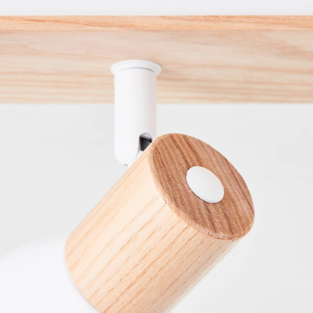 Deckenleuchte Daintree 4-flammig weiß mit Holz Brilliant 4004353413452