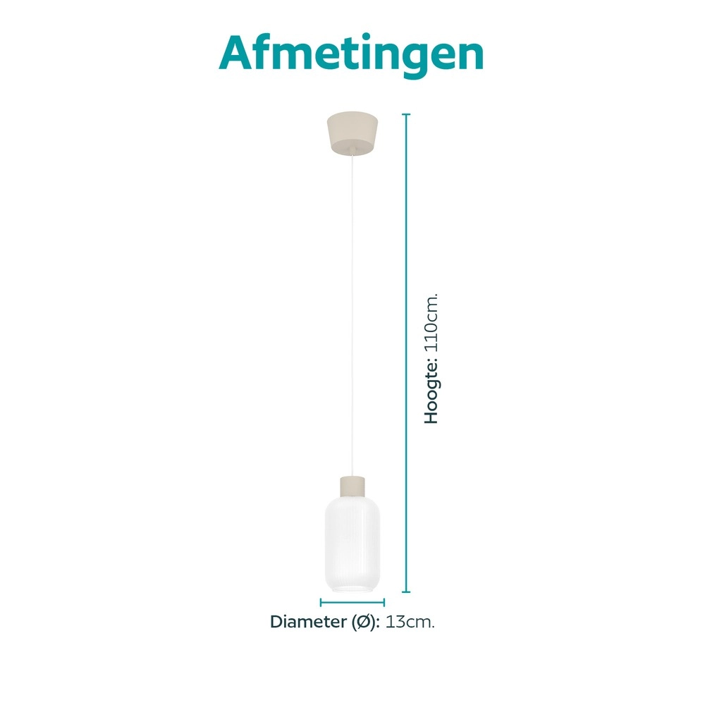 Design-Pendellampe Dasmina Sandbraun mit weißem Ø 13 cm Eglo 9008606406296