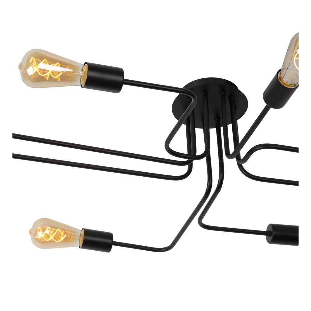 Deckenlampe Lester 8-Licht Schwarz Lucide 5411212210906