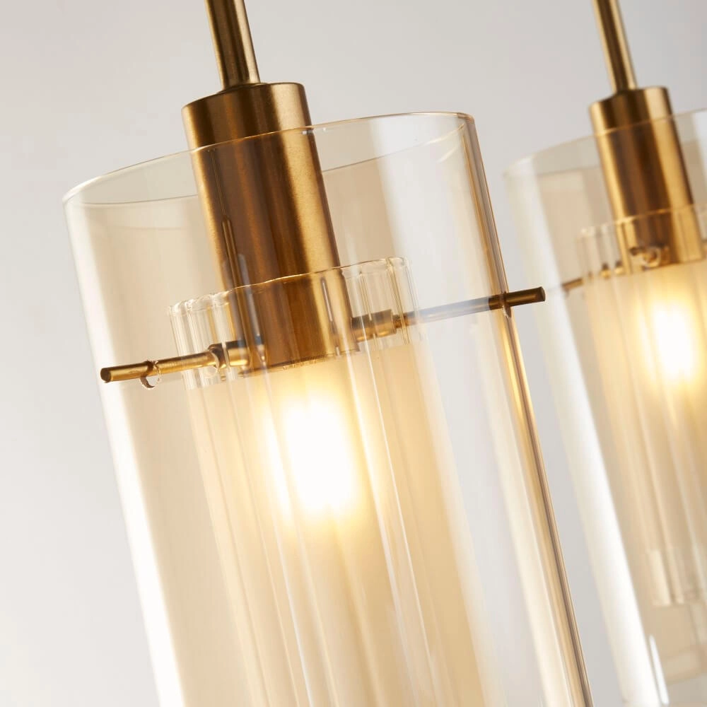 Hängelampe mit 3 Leuchten Duo 3 Gold Searchlight 5053423247106