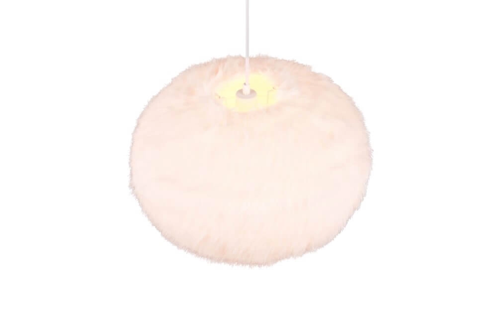 Hängelampe aus Stoff Furry creme Ø 50cm Trio 4017807600117