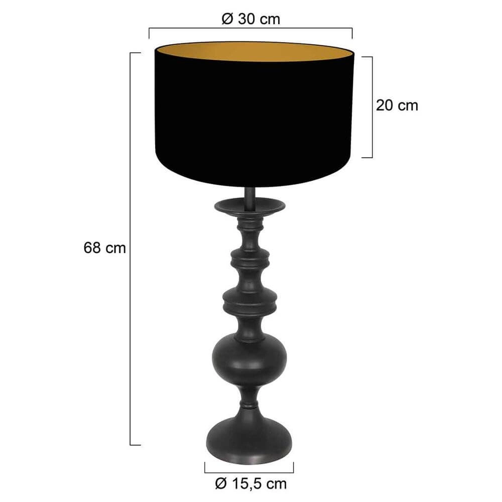 Schwarze Tischleuchte Lyons Steinhauer 8712746175318